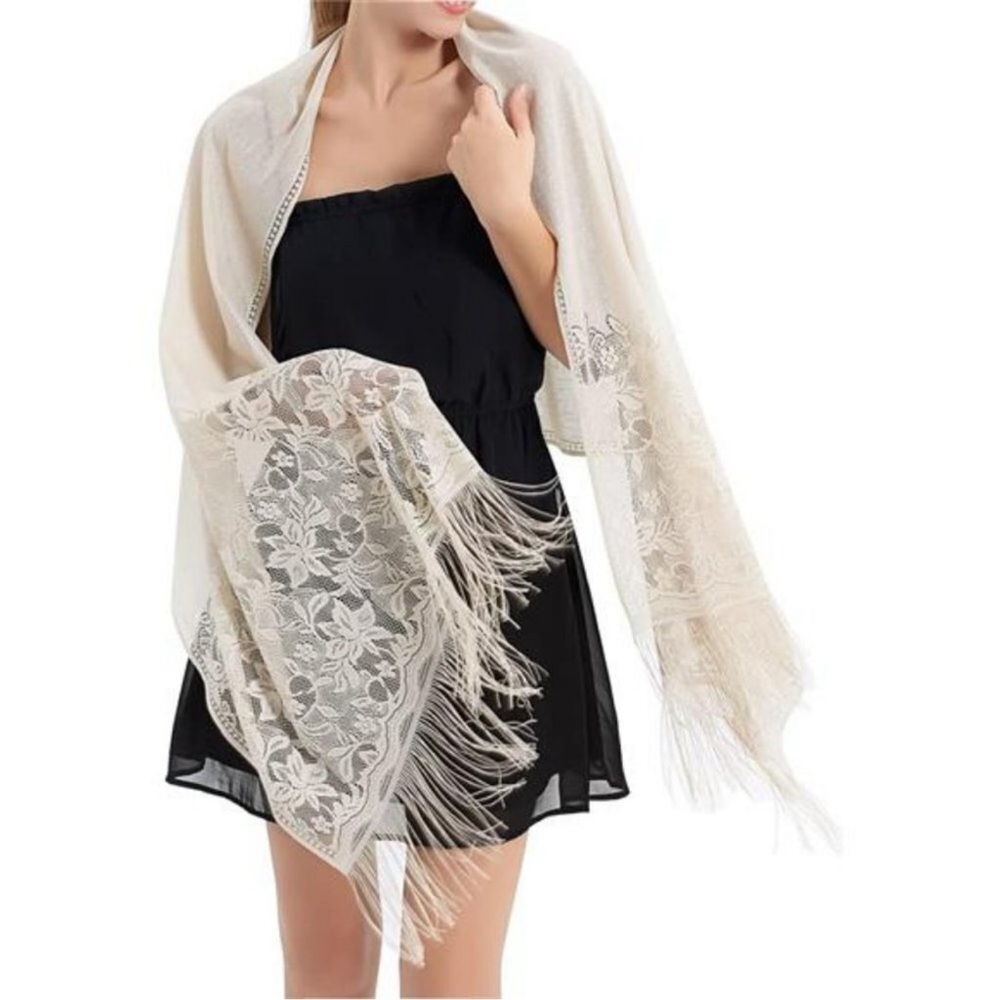 Shawls and Wraps for Evening Dresses Beige Scarfs Pashmina Wedding Formal Shawl